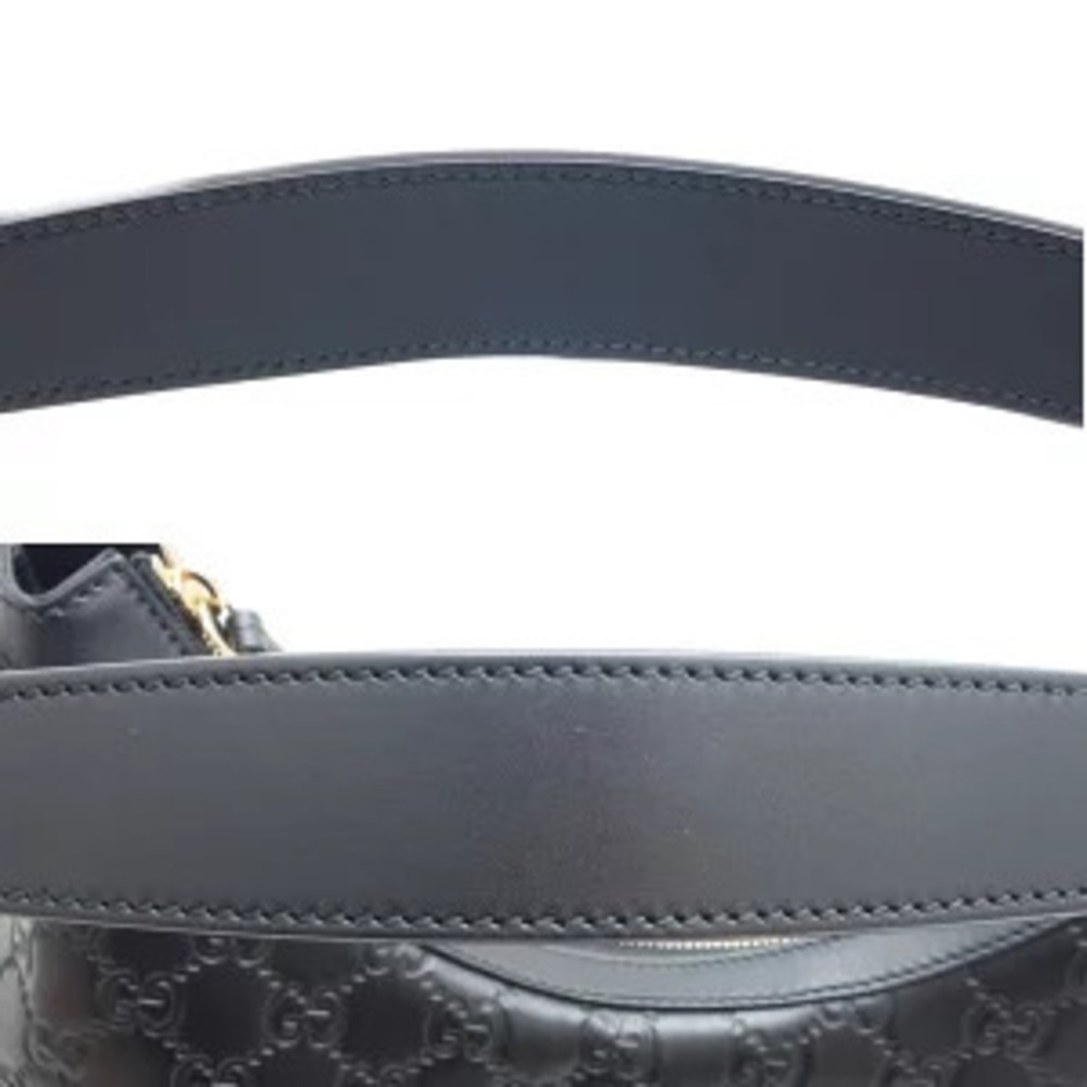 Gucci Guccissima One Shoulder Hobo Bag Leather Black - Picture 5 of 9